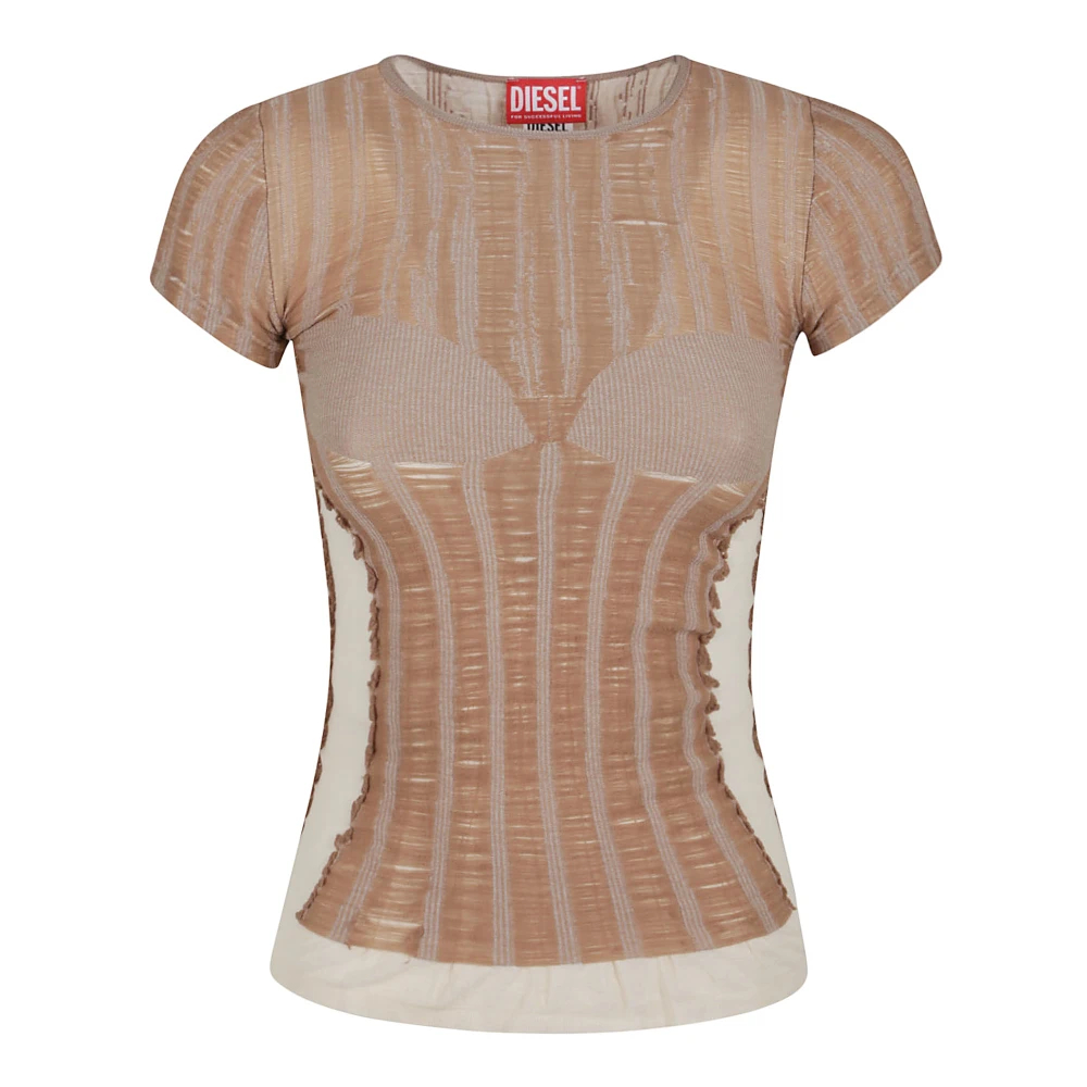Diesel Women's Beige T-Shirts Medium