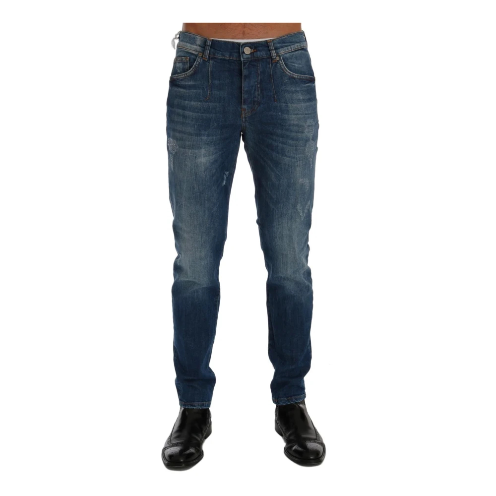 Frankie Morello Men's Blue Slim-Fit Jeans W40