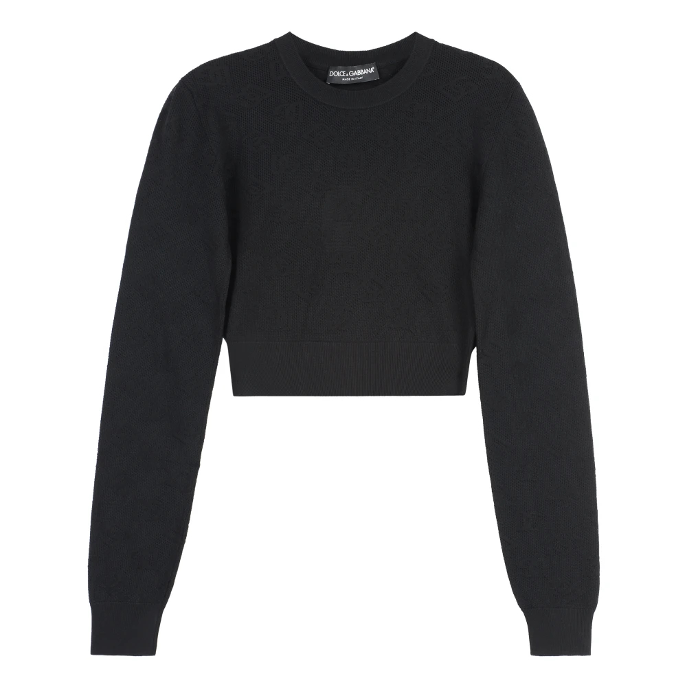 Dolce & Gabbana Women's Black Round-Neck Knitwear Medium