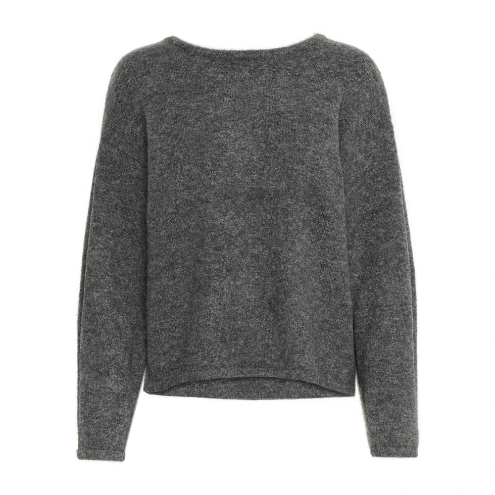 Kaffe Women's Gray Round-Neck Knitwear Extra Large
