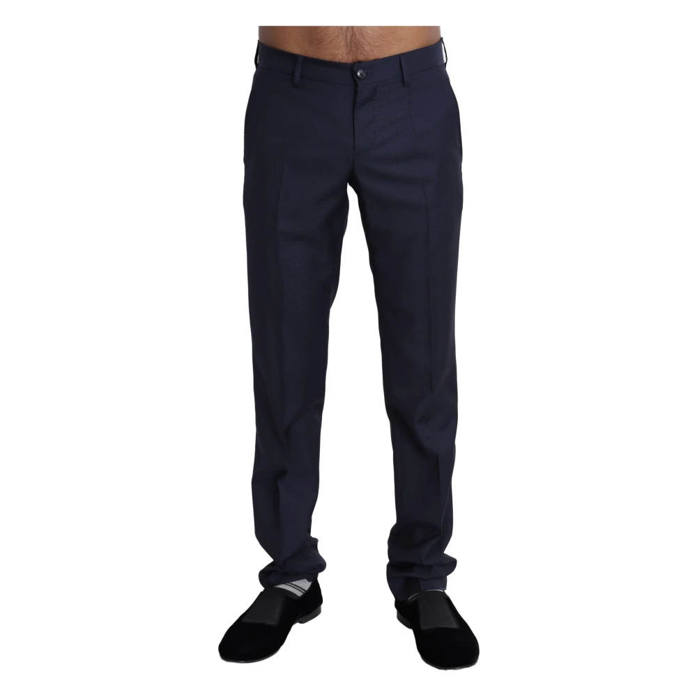 Dolce & Gabbana Men's Blue Slim-Fit Trousers Extra Small