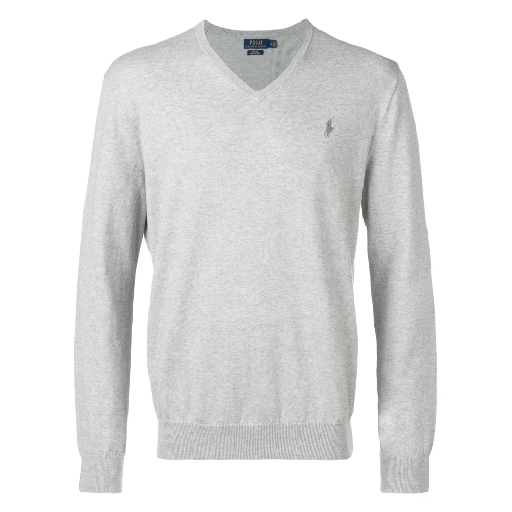 Polo Ralph Lauren Men's Gray V-Neck Knitwear Small