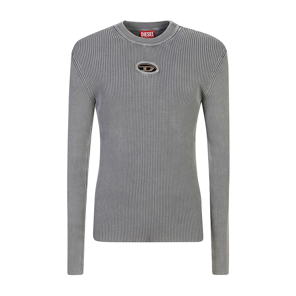 Diesel Men's Gray Round-Neck Knitwear Small