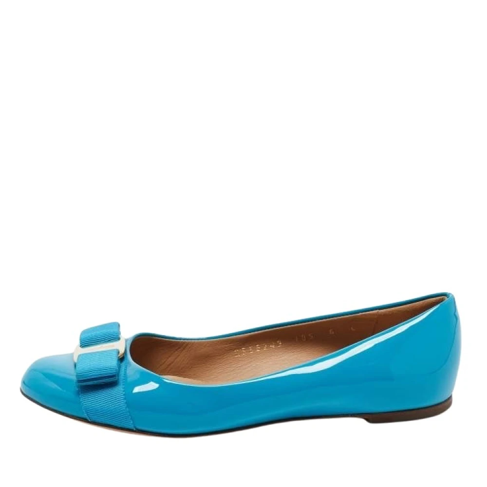 Salvatore Ferragamo Women's Blue Ballerinas Size 7 Uk