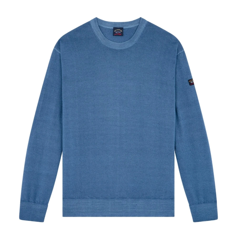 Paul & Shark Men's Blue Round-Neck Knitwear 2XL