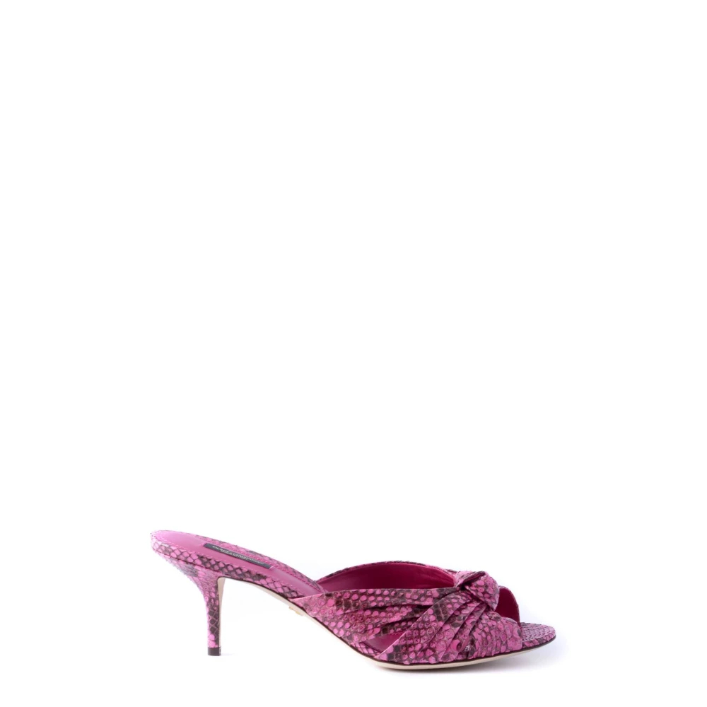 Dolce & Gabbana Women's Pink Heeled Mules Size 6 Uk