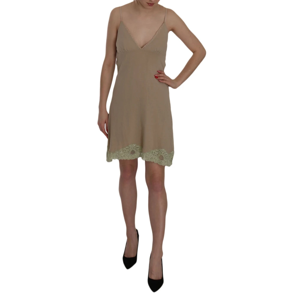 Pink Memories Women's Beige Short Dresses Large
