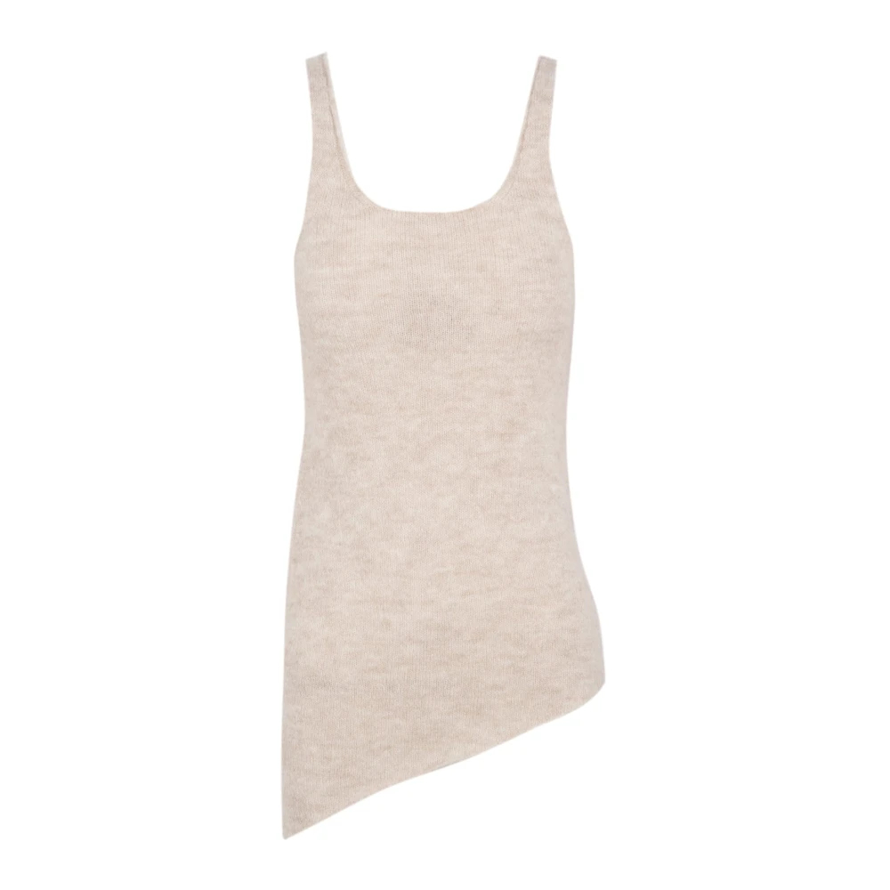 Cortana Women's Beige Sleeveless Tops Small