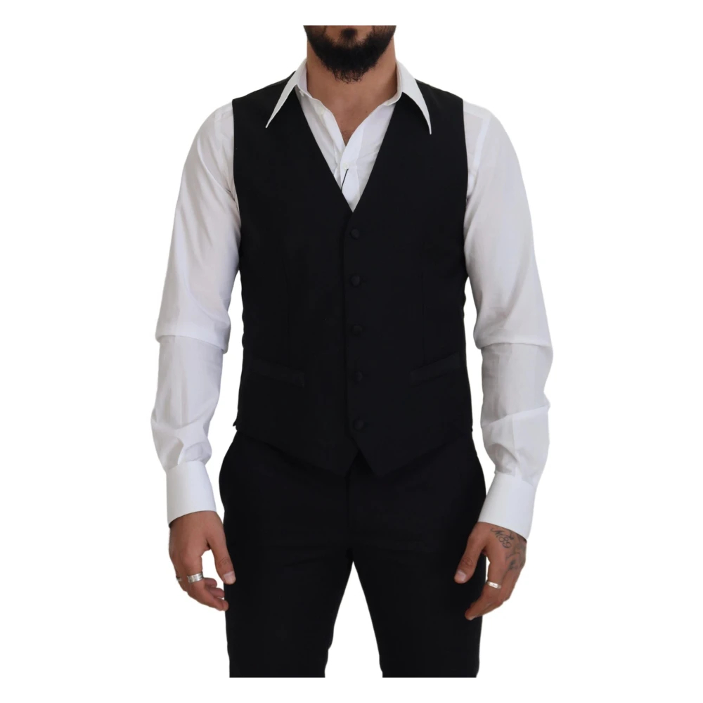 Dolce & Gabbana Men's Black Suit Vests Large