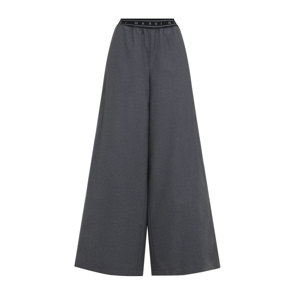 Marni Women's Gray Wide Trousers 2XS