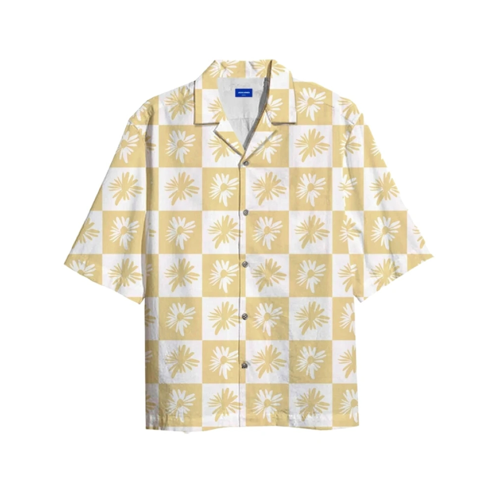 Jack & Jones Men's Beige Short Sleeve Shirts Medium