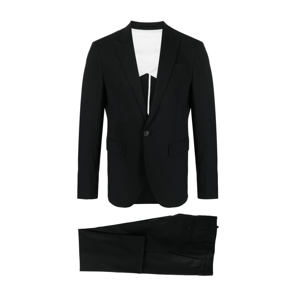 Dsquared2 Men's Black Single Breasted Suits Extra Large