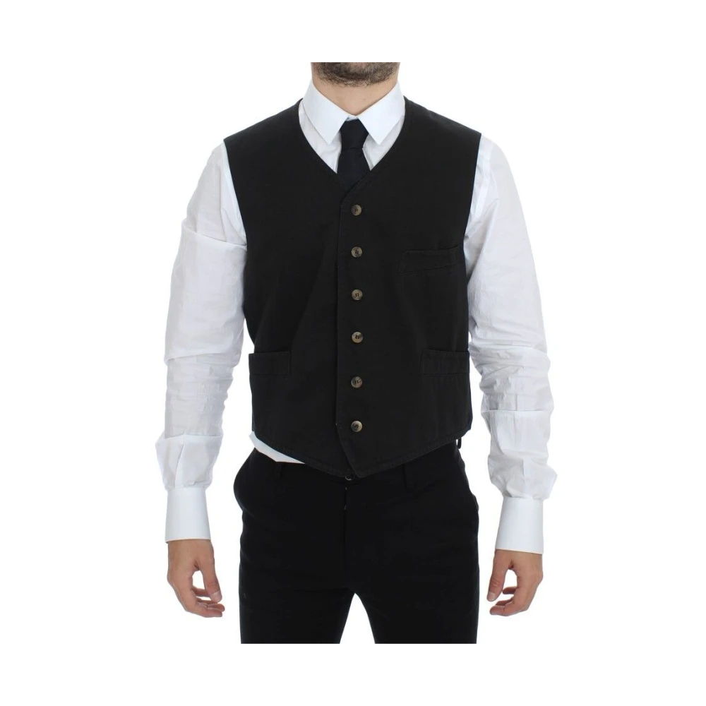Dolce & Gabbana Men's Black Suit Vests Large
