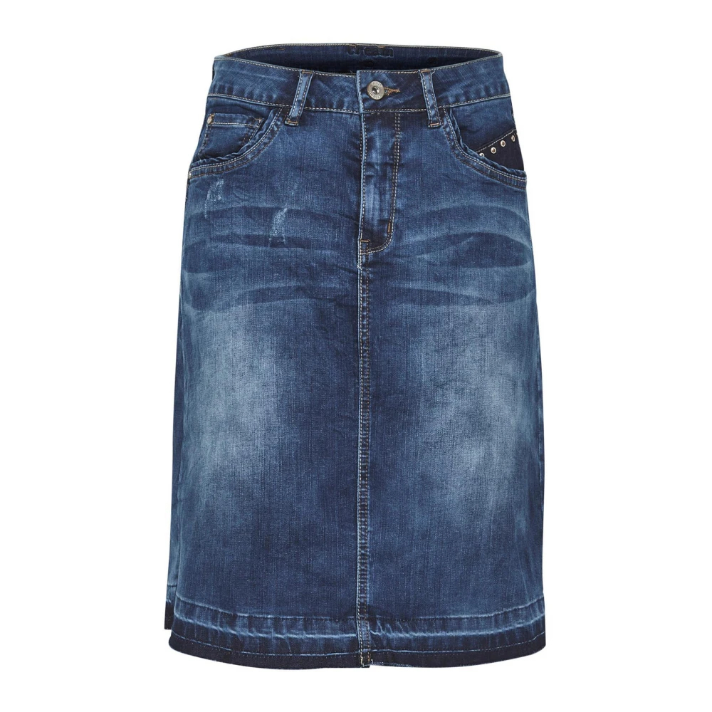 Cream Women's Blue Denim Skirts Extra Small