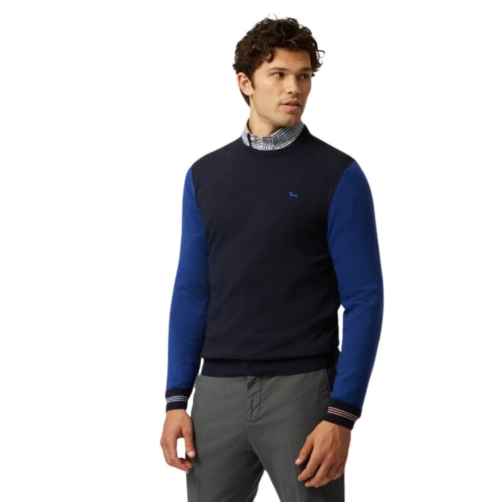 Harmont & Blaine Men's Blue Round-Neck Knitwear 2XL