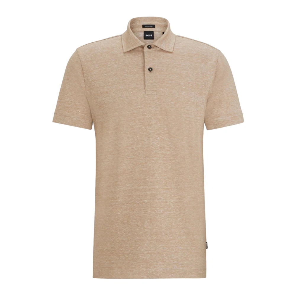Hugo Boss Men's Beige Polo Shirts Medium
