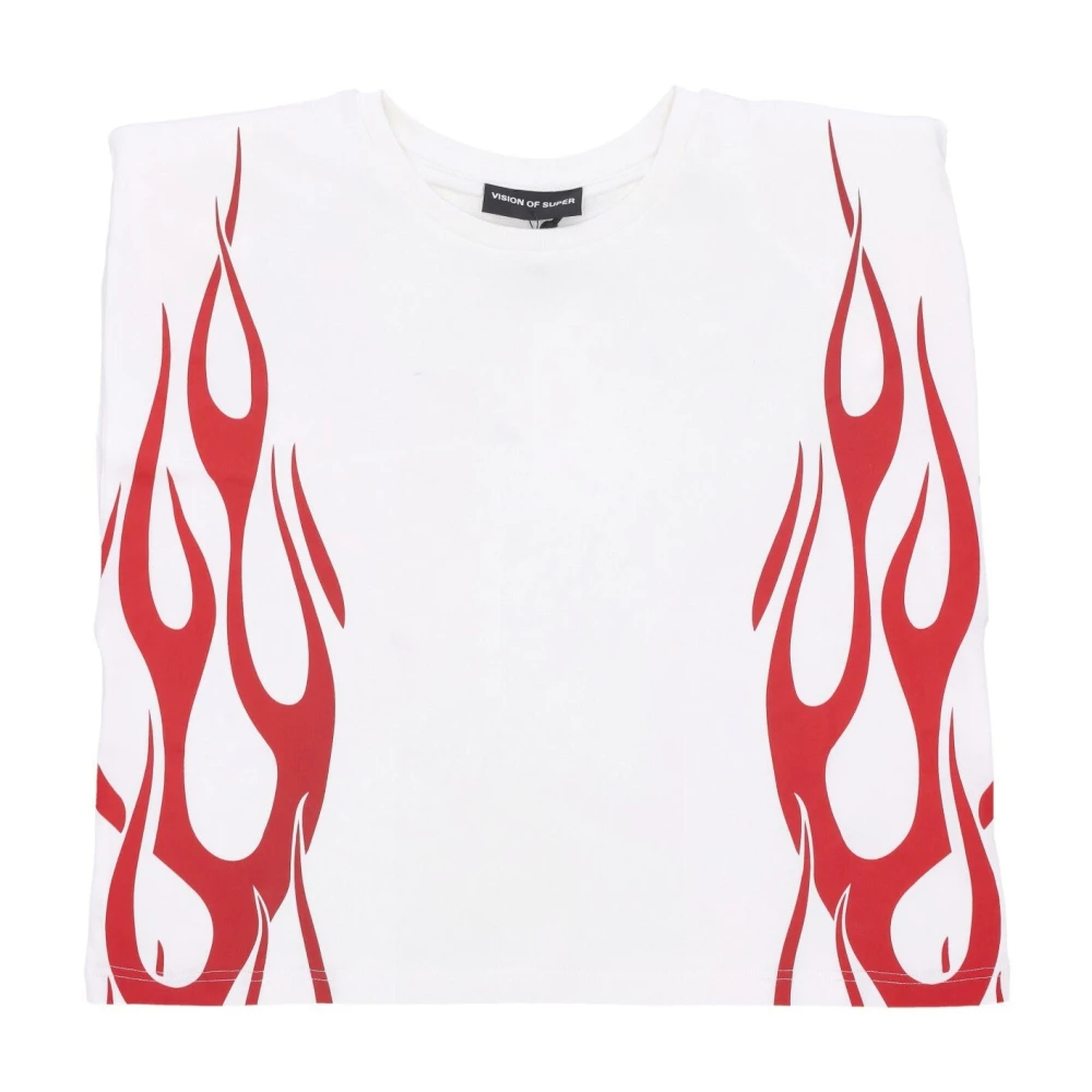 Vision Of Super Women's White Sleeveless Tops Large