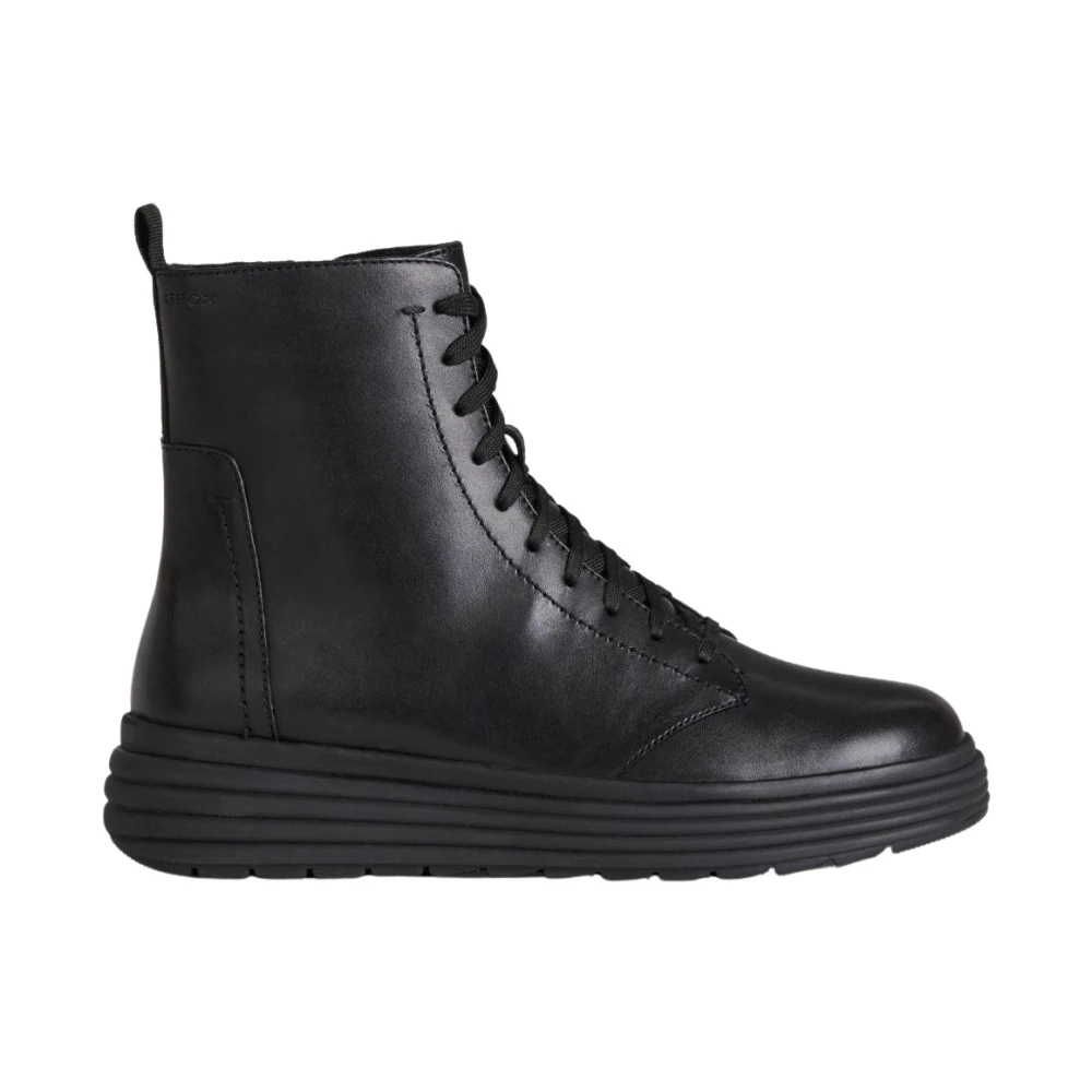 Geox Women's Black Lace-Up Boots Size 8 Uk