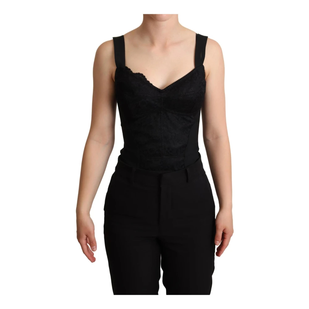 Dolce & Gabbana Women's Black Sleeveless Tops 3XS