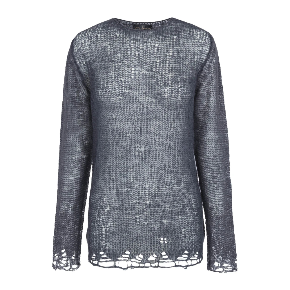Cortana Women's Gray Round-Neck Knitwear Small