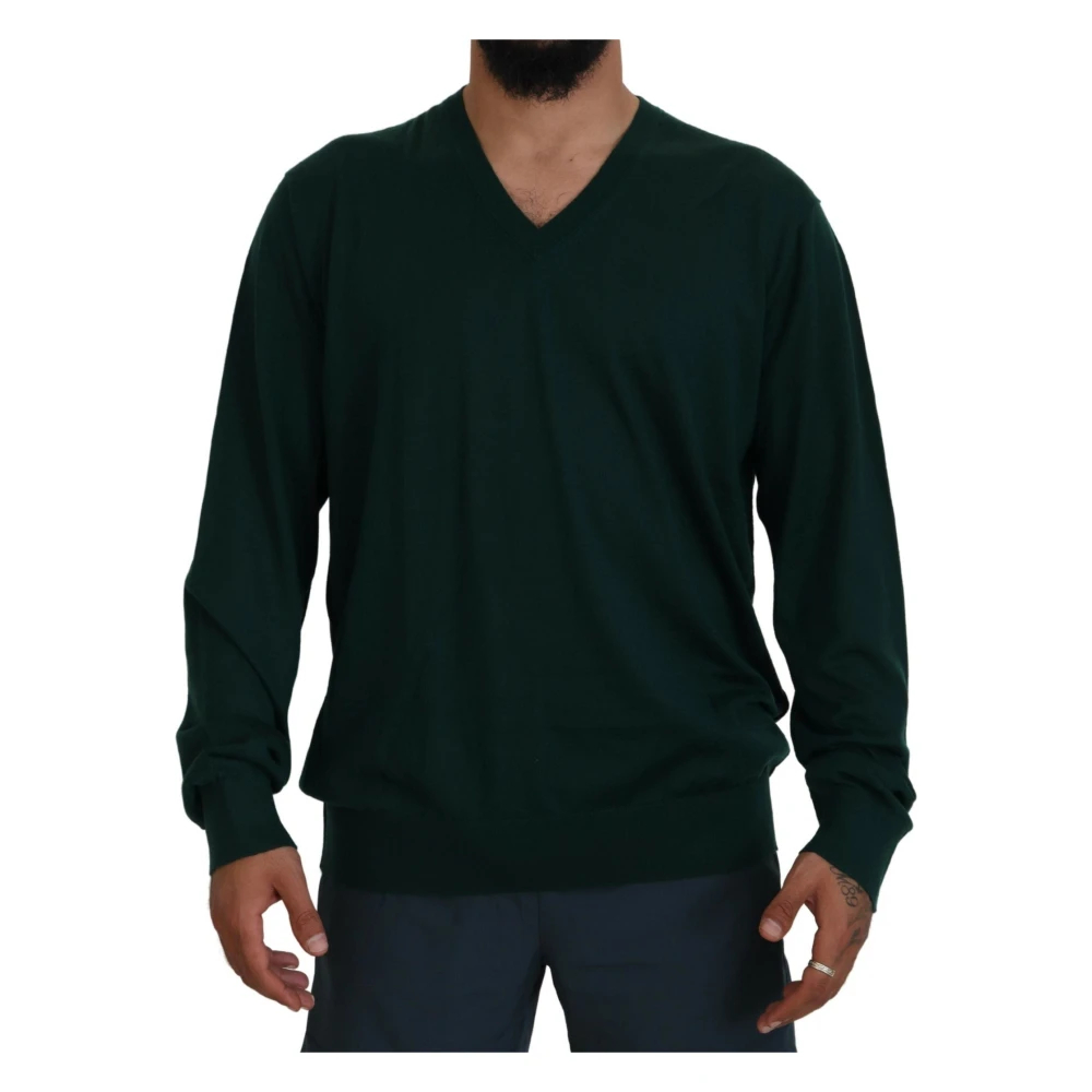 Dolce & Gabbana Men's Green Cashmere Knitwear 5XL