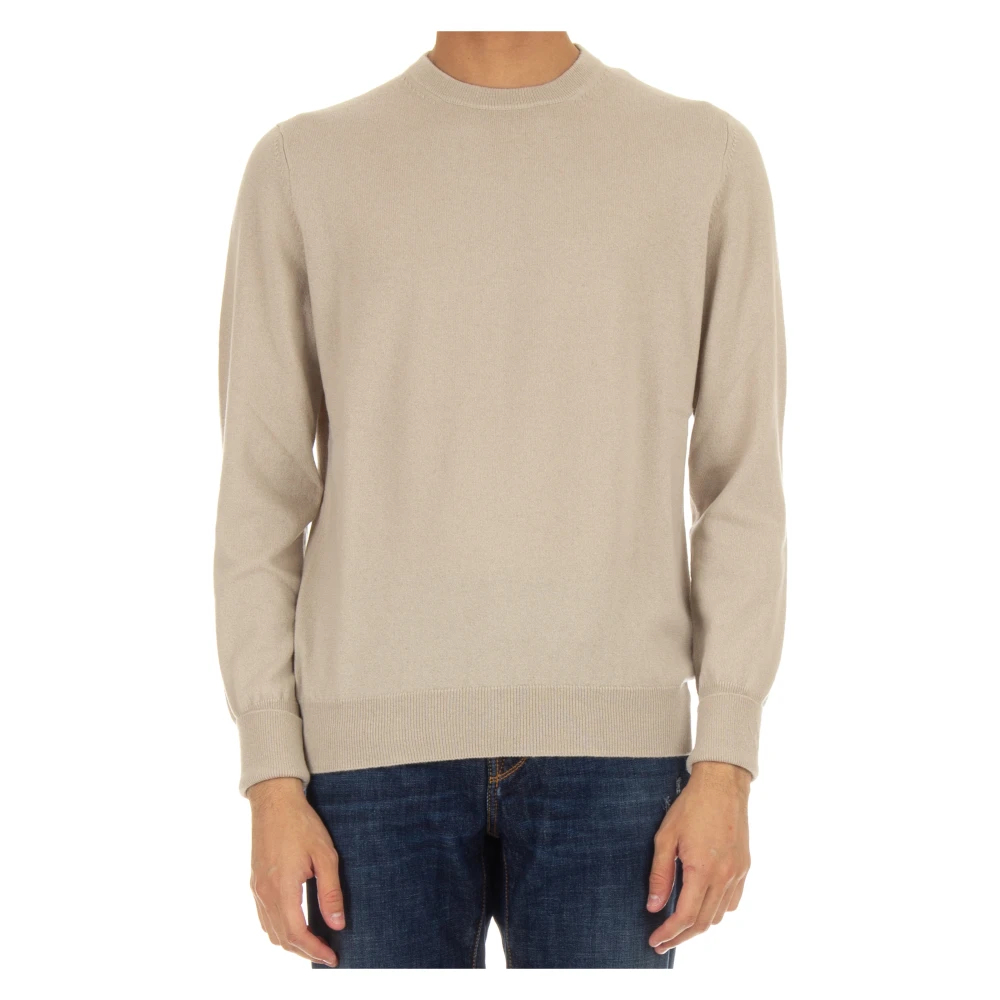Ballantyne Men's Beige Round-Neck Knitwear Medium