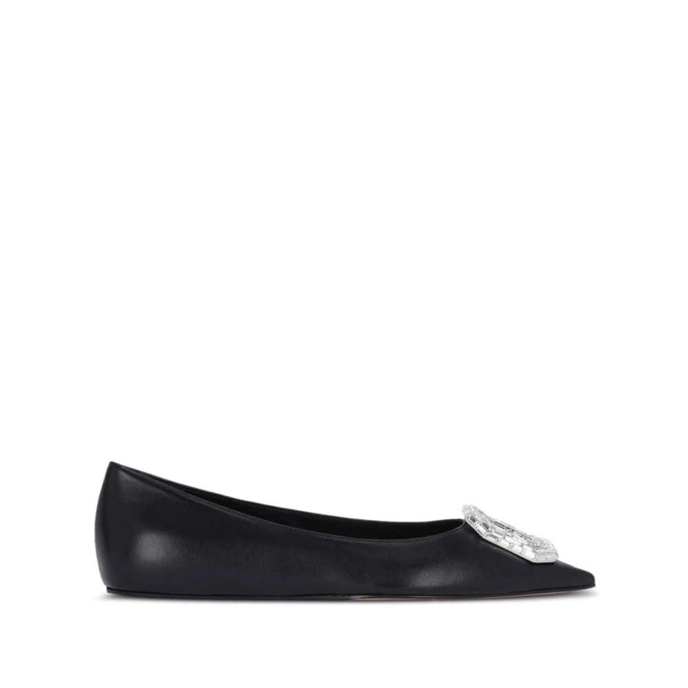 Amina Muaddi Women's Black Ballerinas Size 5 Uk