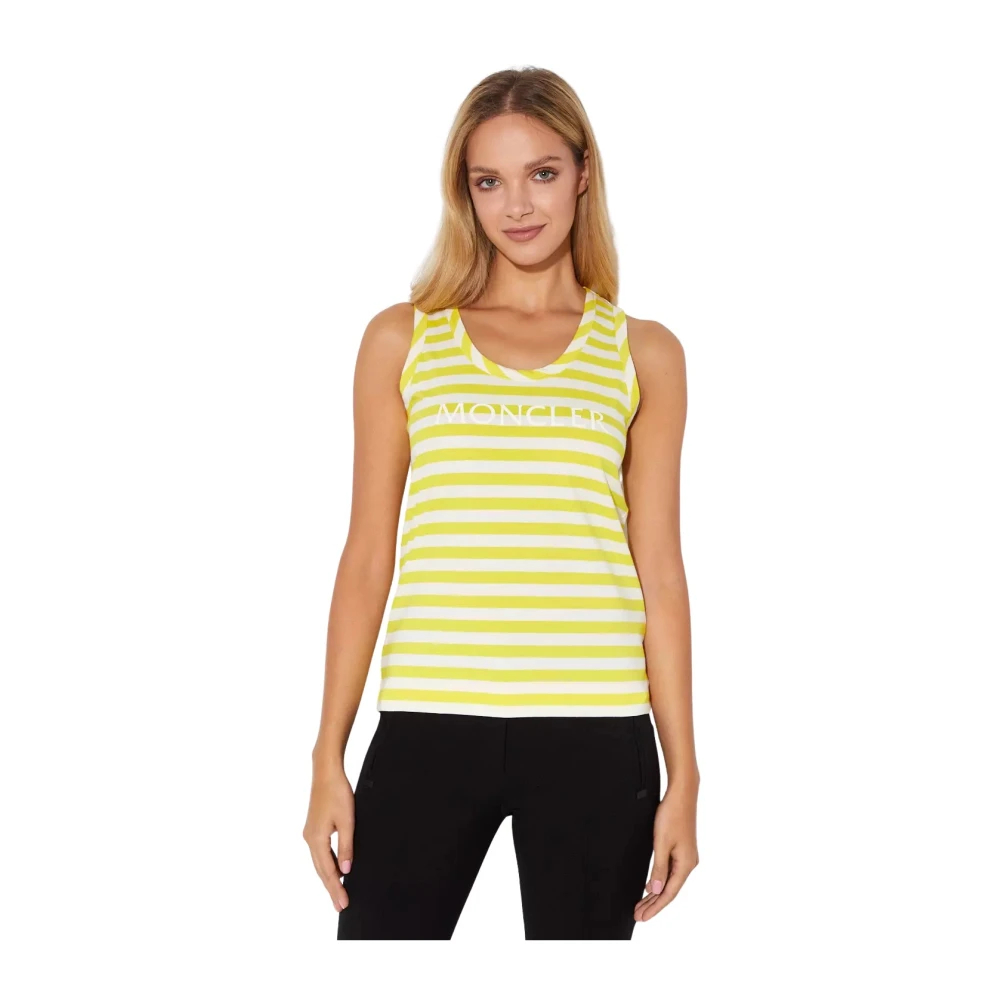 Moncler Women's Yellow Sleeveless Tops Small