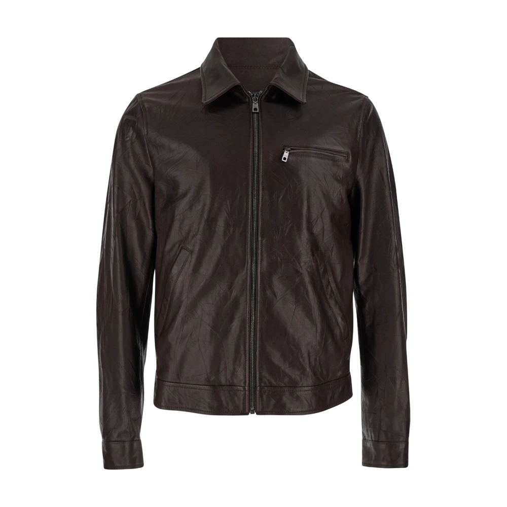 Dolce & Gabbana Men's Brown Leather Jackets Extra Large