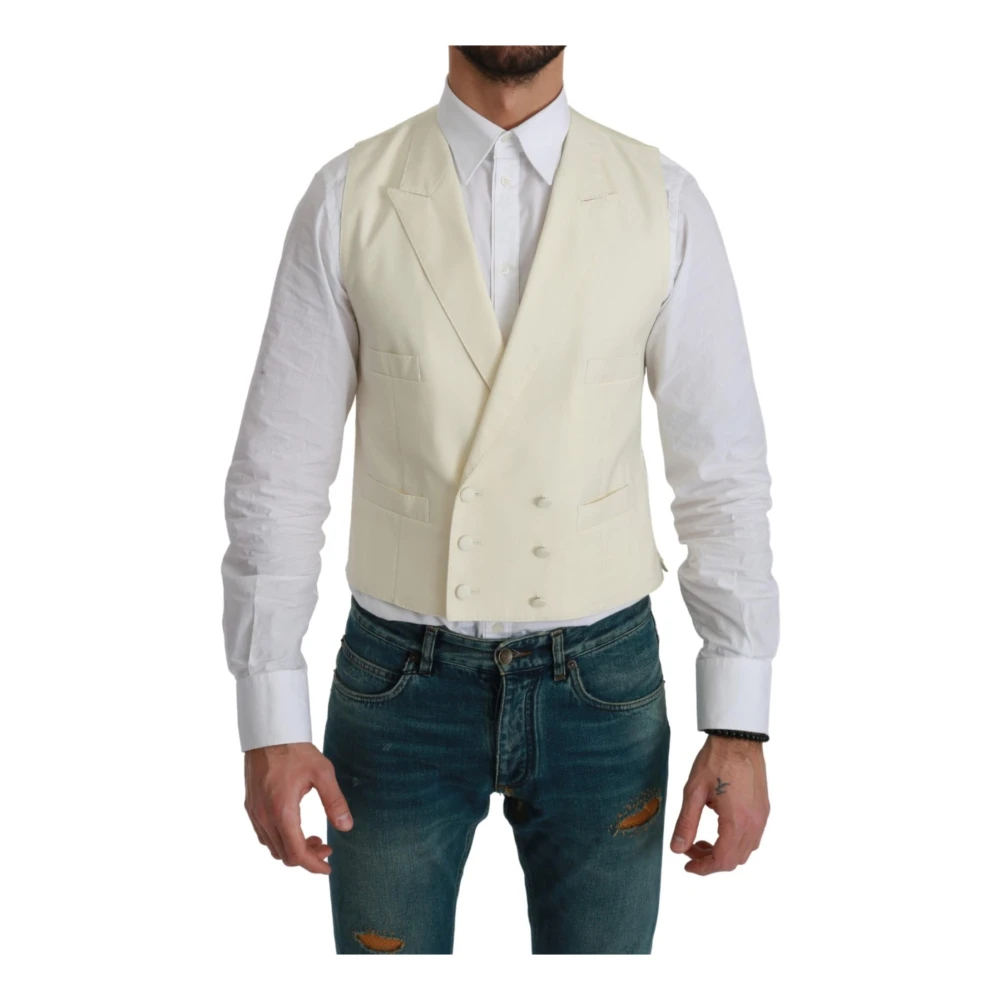 Dolce & Gabbana Men's White Suit Vests 2XL
