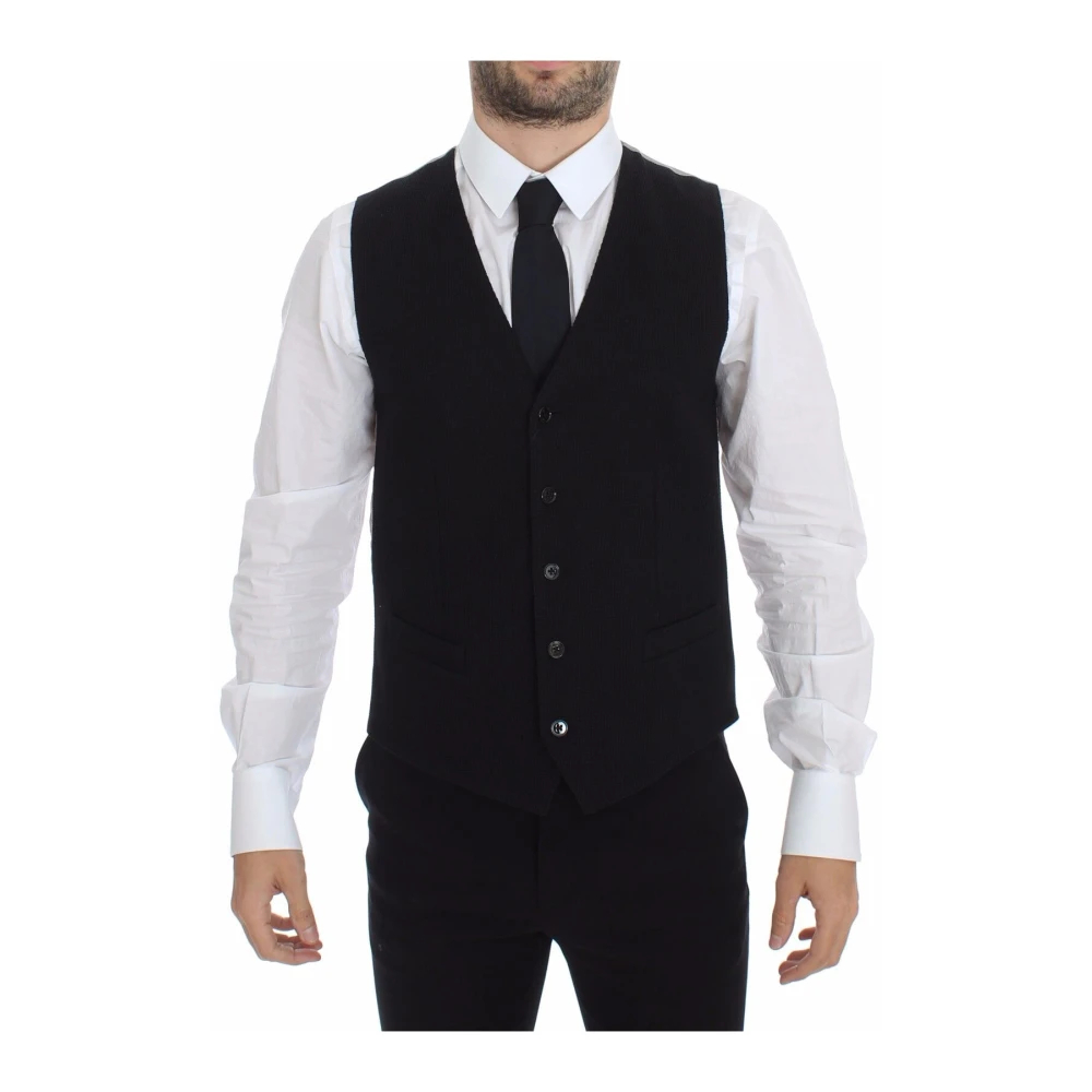 Dolce & Gabbana Men's Black Suit Vests Extra Small