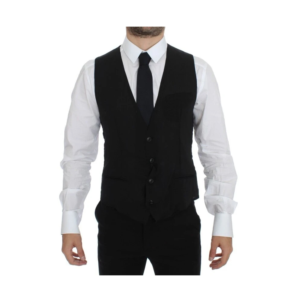 Dolce & Gabbana Men's Black Suit Vests Small