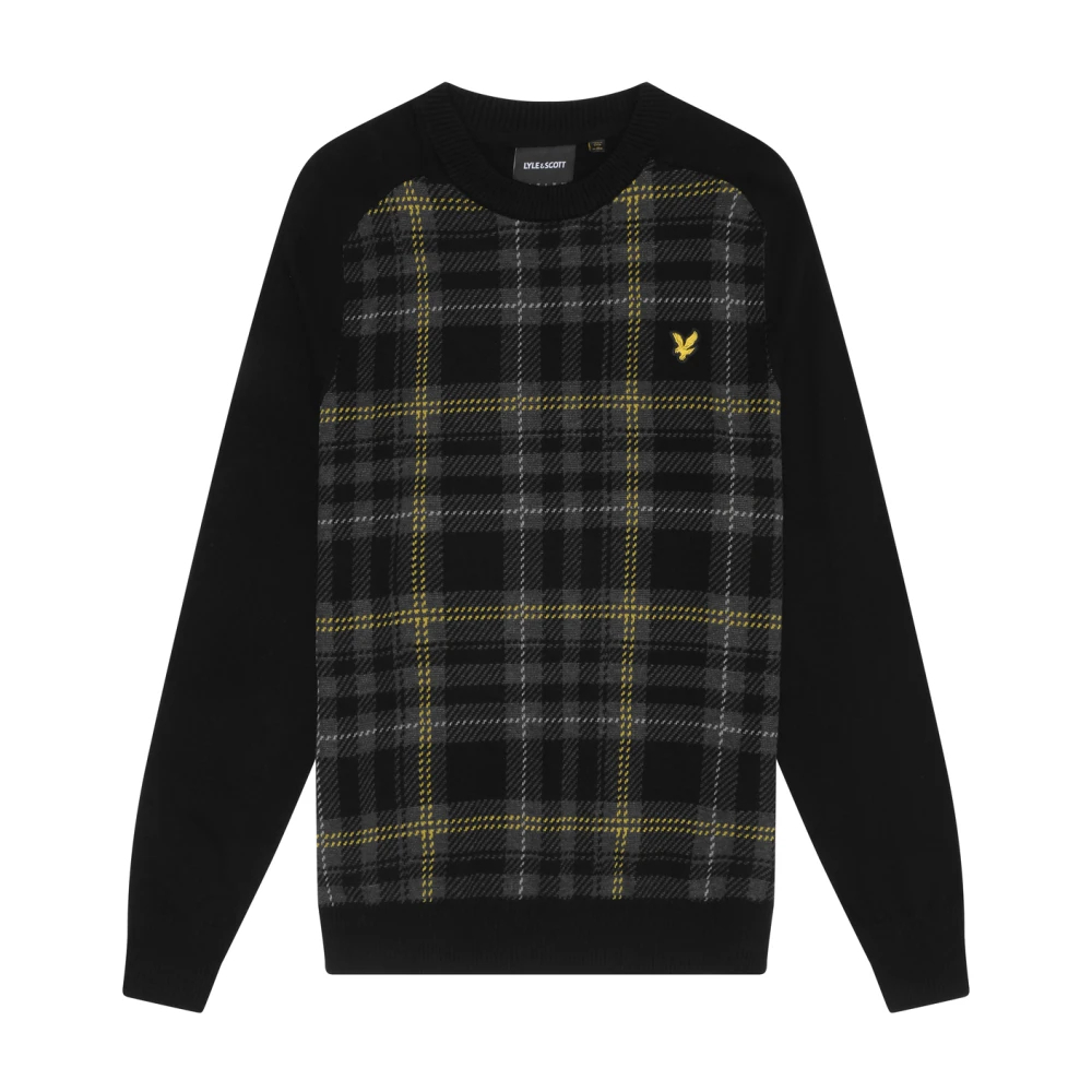 Lyle & Scott Men's Black Round-Neck Knitwear Small