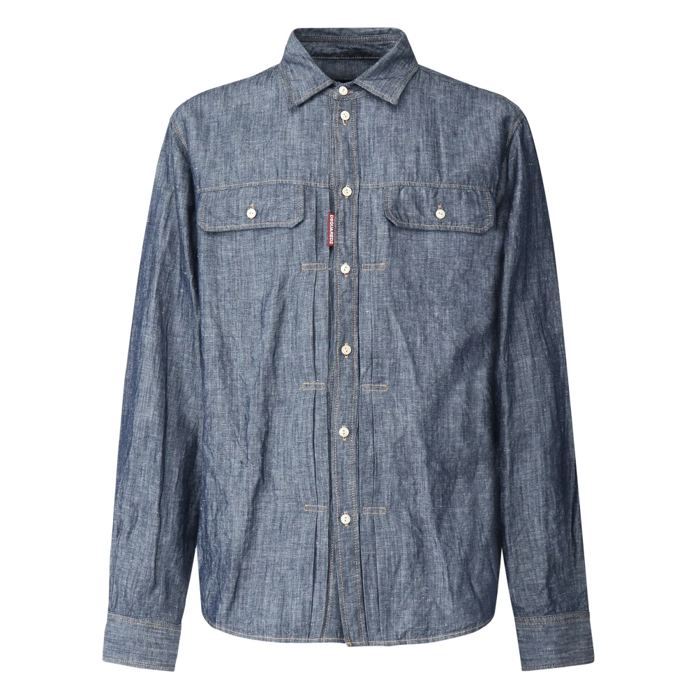 Dsquared2 Men's Blue Denim Shirts Medium