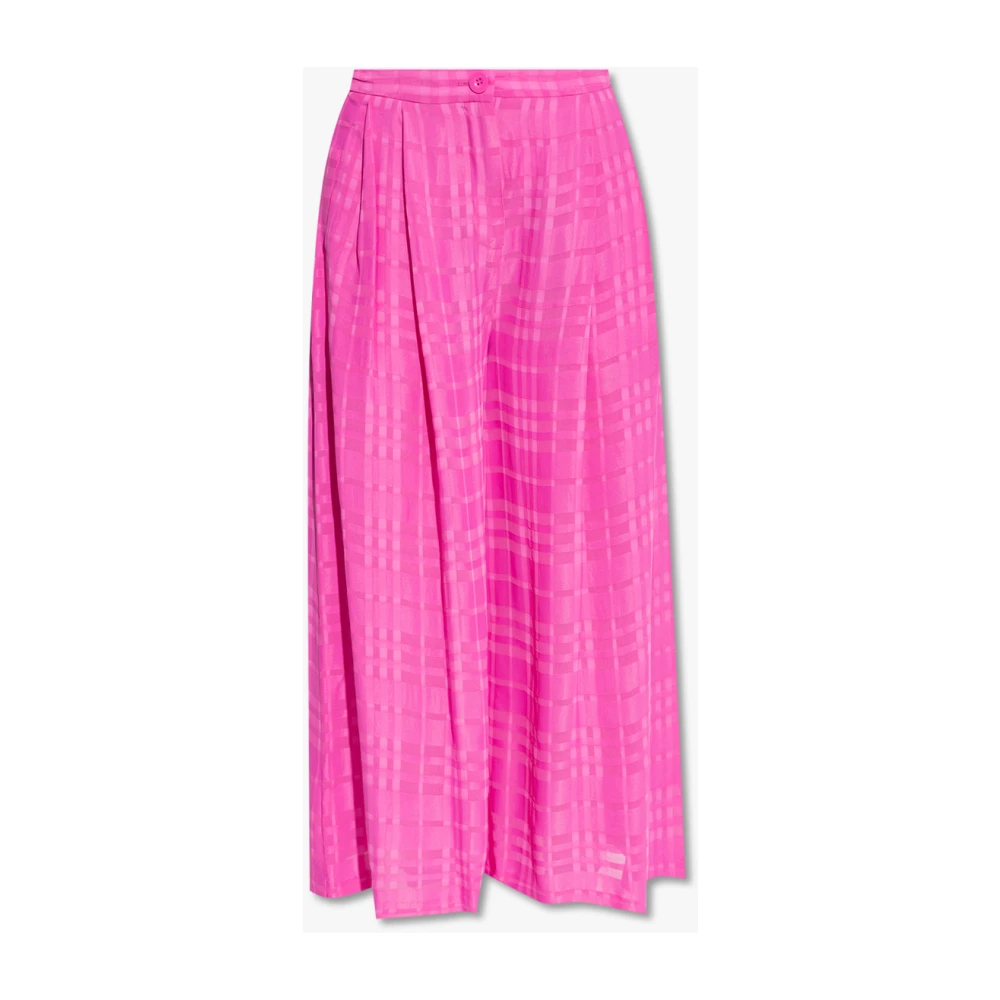 Emporio Armani Women's Pink Wide Trousers Extra Small