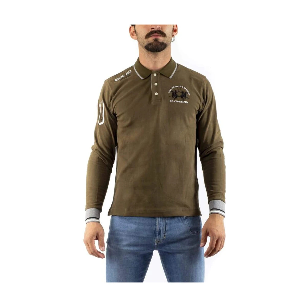 La Martina Men's Green Polo Shirts Large