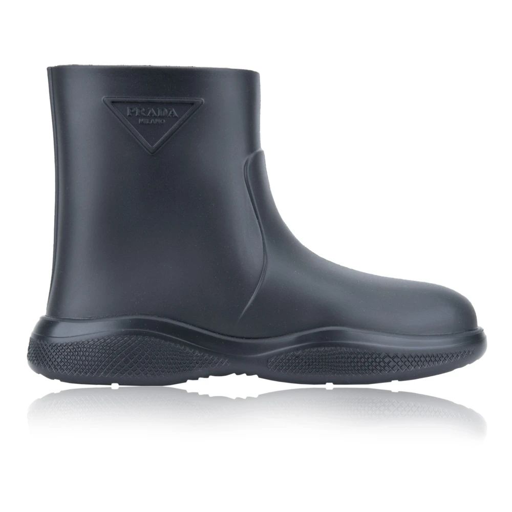 Prada Women's Black Rain Boots Size 6 Uk