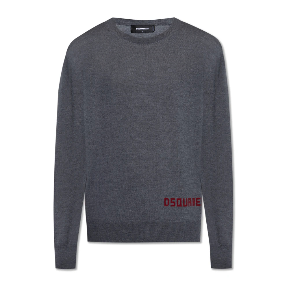 Dsquared2 Men's Gray Round-Neck Knitwear Medium