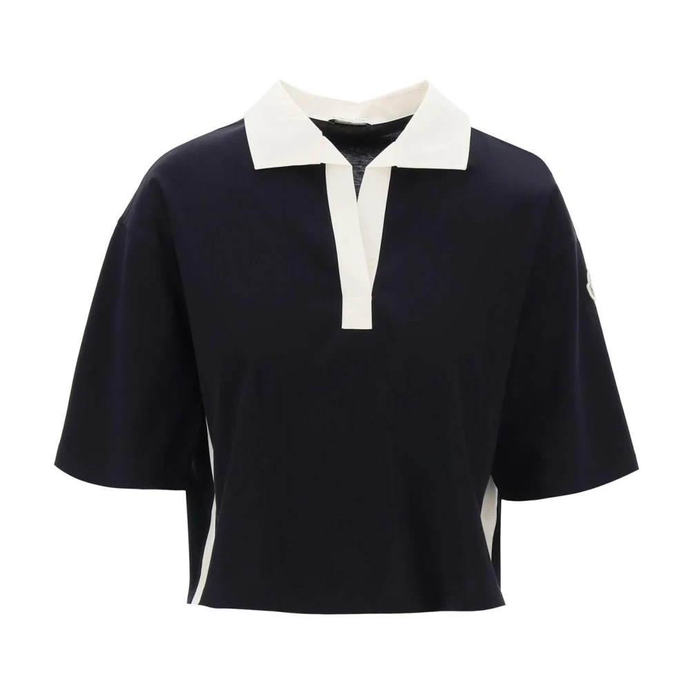 Moncler Women's Blue Polo Shirts Small