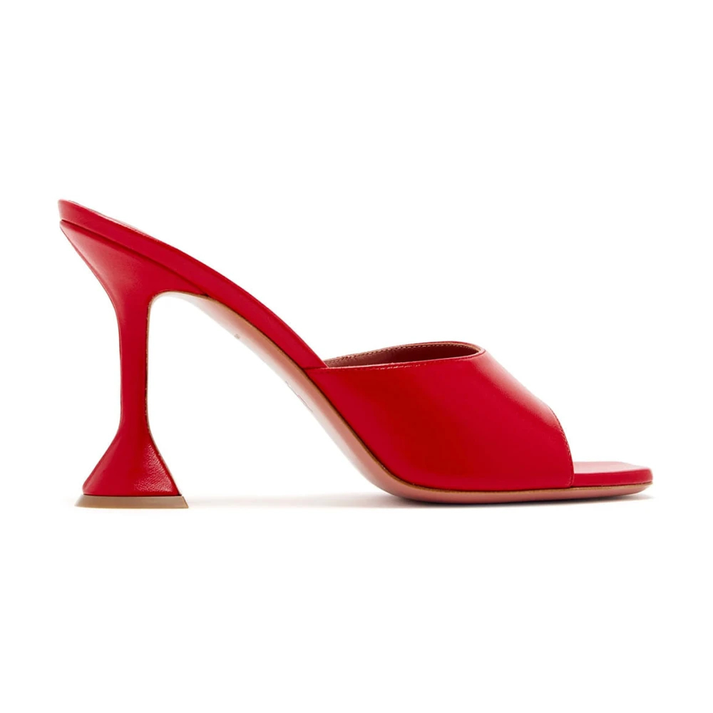Amina Muaddi Women's Red Heeled Mules Size 4 Uk