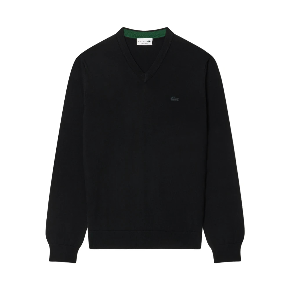 Lacoste Men's Black V-Neck Knitwear Extra Small
