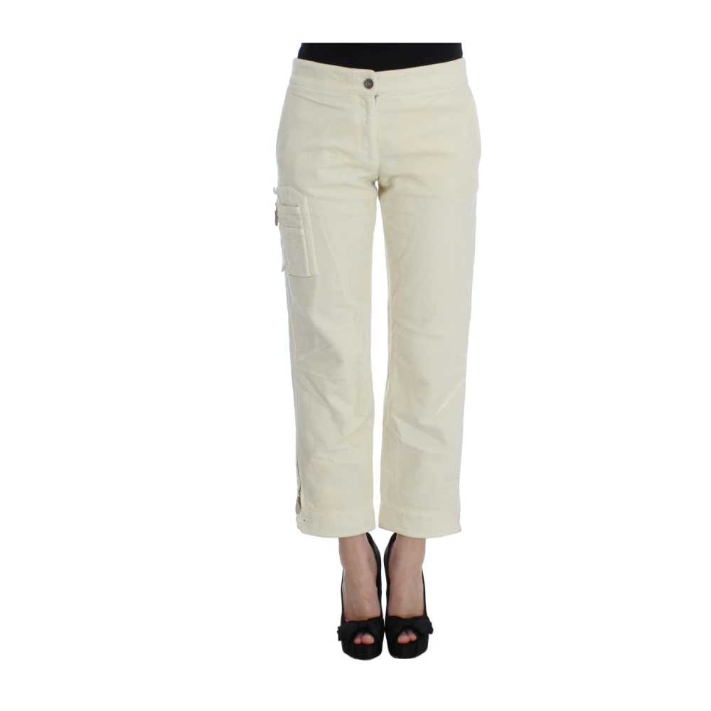 Ermanno Scervino Women's Beige Cropped Trousers 2XS