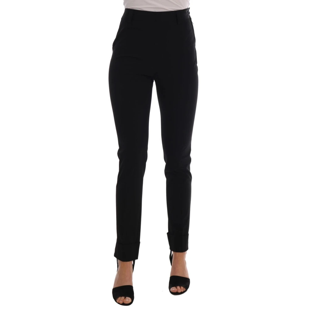 Ermanno Scervino Women's Black Slim-Fit Trousers 2XS