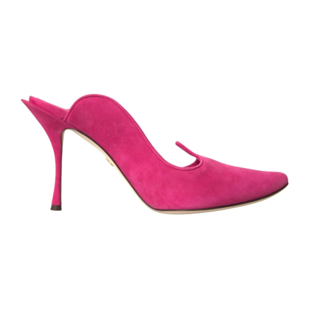 Dolce & Gabbana Women's Pink Heeled Mules Size 6 Uk
