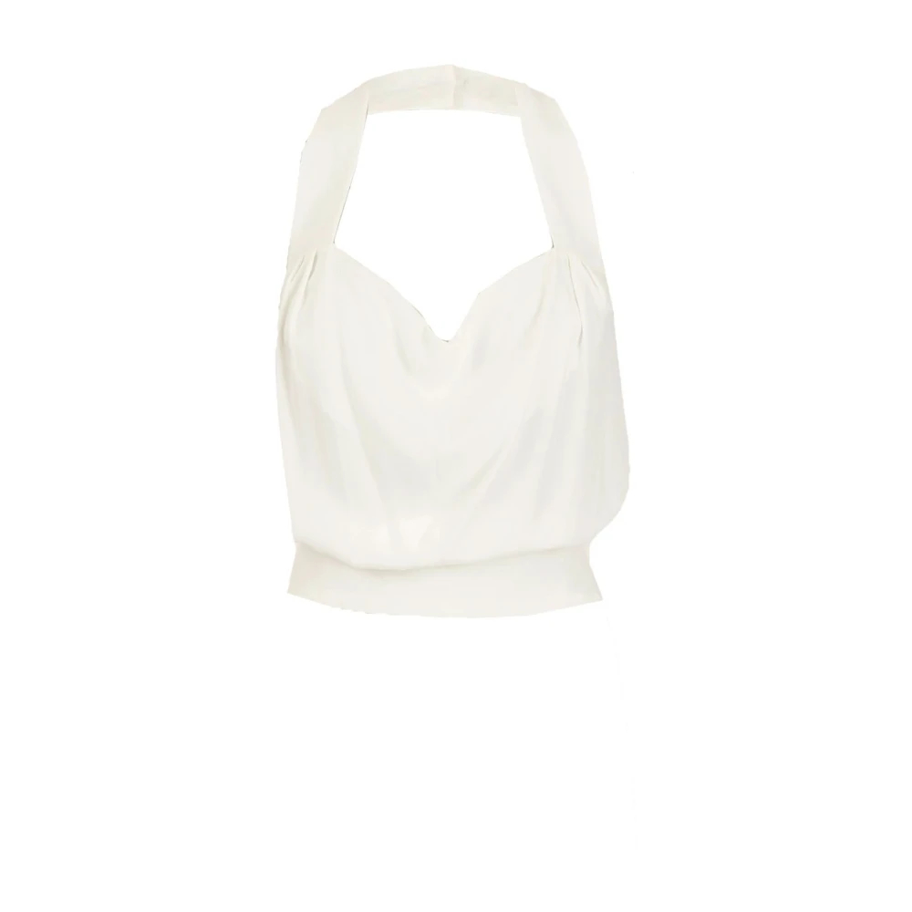 Pinko Women's White Sleeveless Tops Small