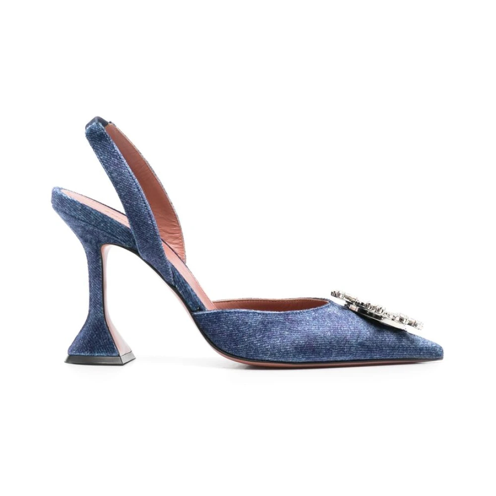 Amina Muaddi Women's Blue Pumps Size 6 Uk