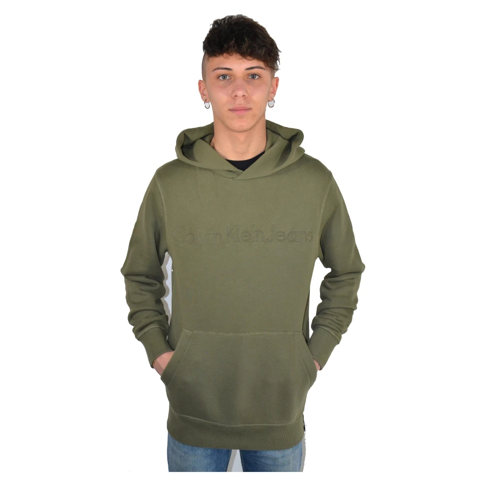 Calvin Klein Men's Green Hoodies Extra Small