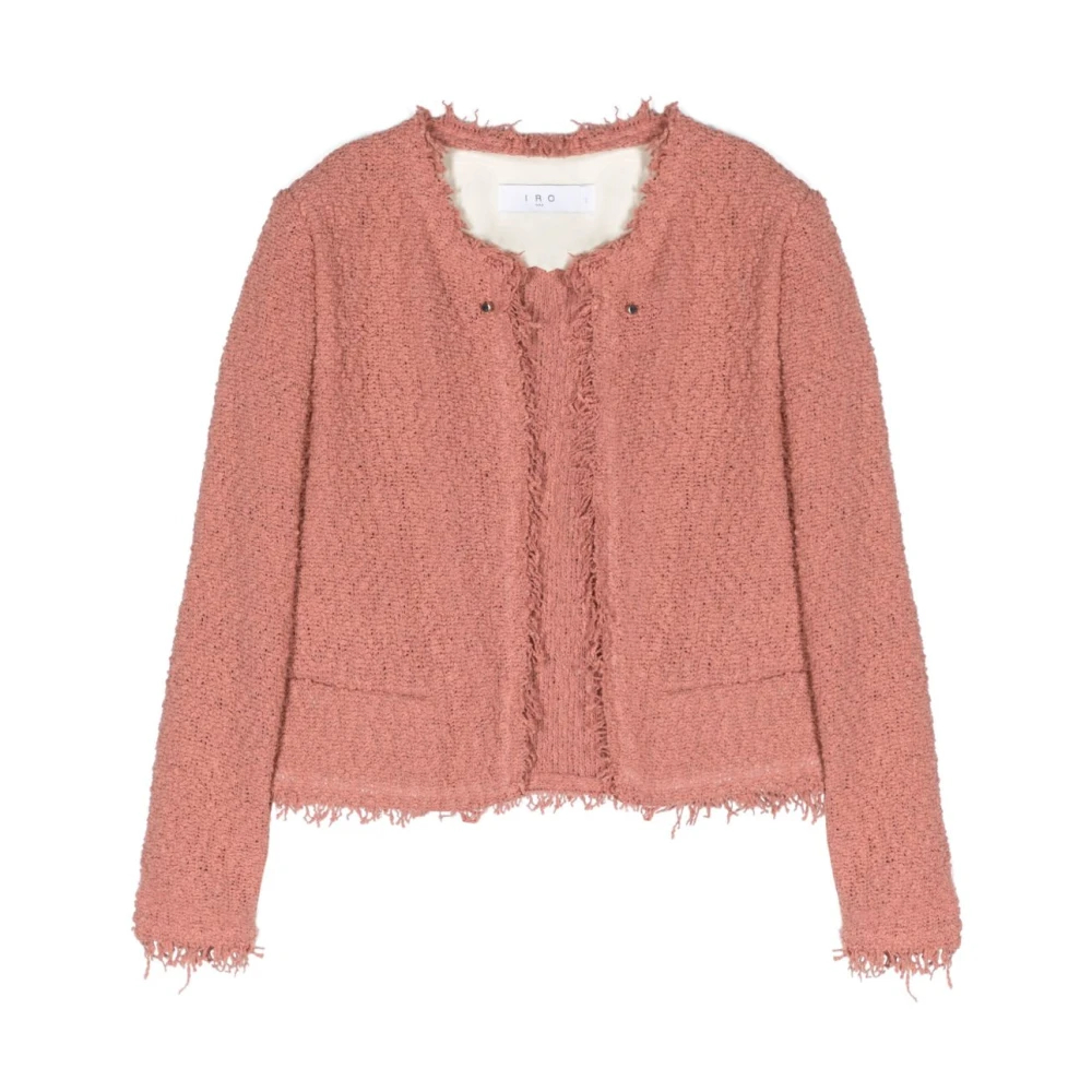 Iro Women's Pink Tweed Jackets Extra Small