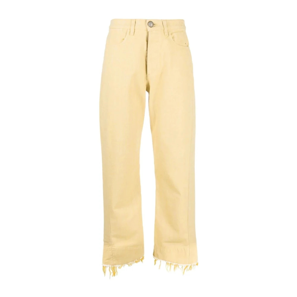 Jil Sander Women's Yellow Straight Trousers 2XS