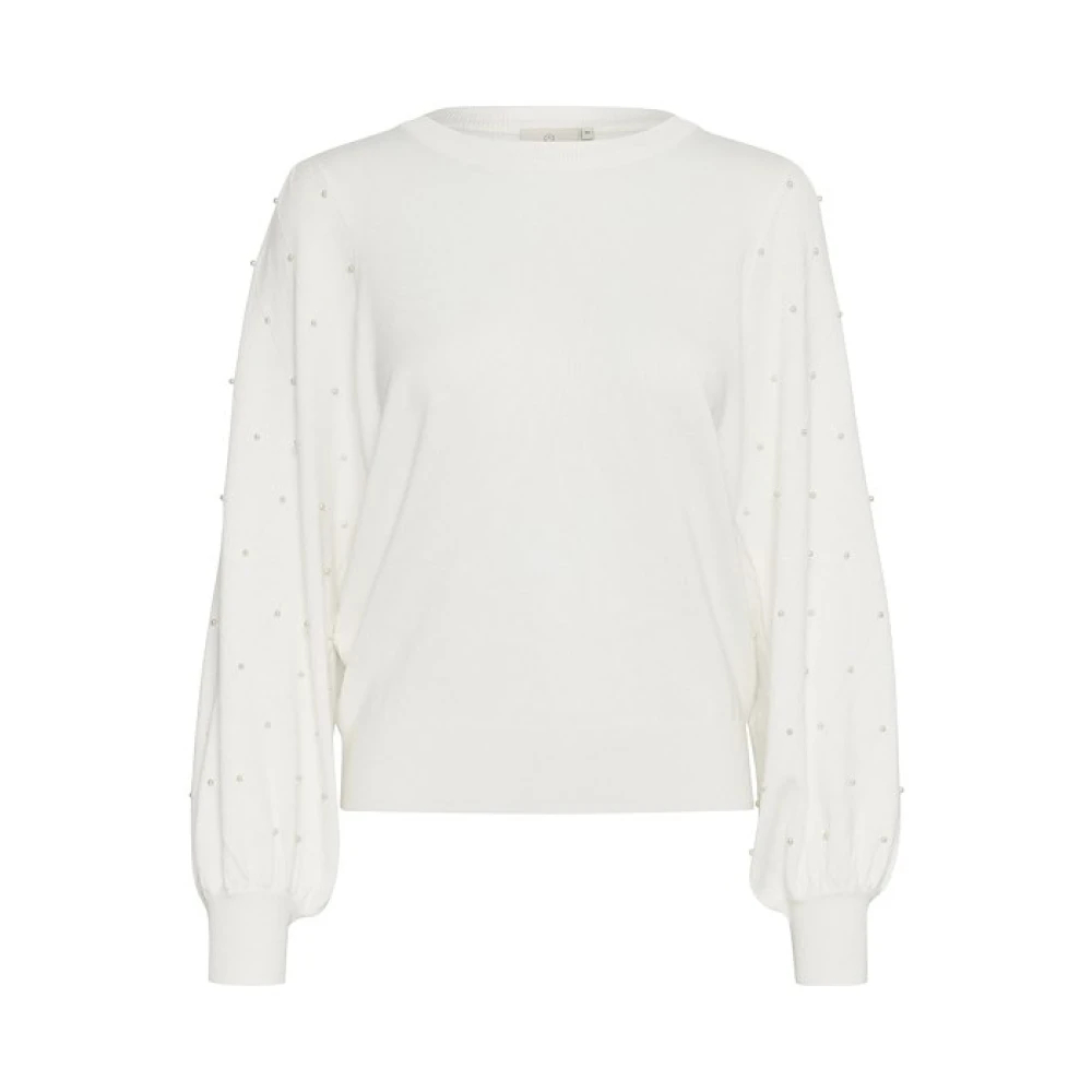 Kaffe Women's White Round-Neck Knitwear 2XL